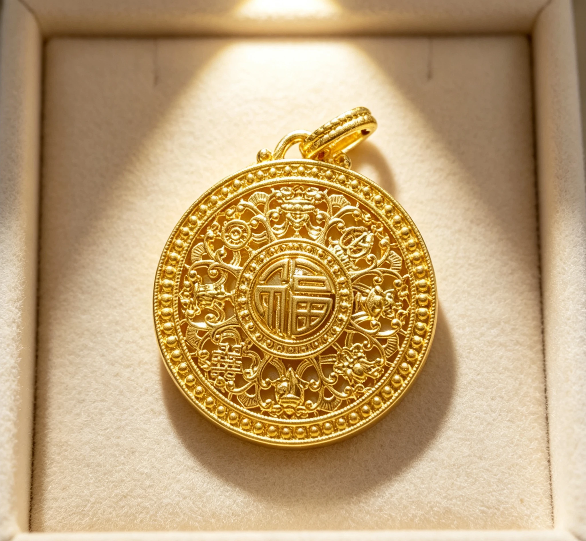 Round Eight Treasure Compass Pendant for Woman Luxury AU750 Pendant Necklace Jewelry High-quality Ba Giving gifts for friends