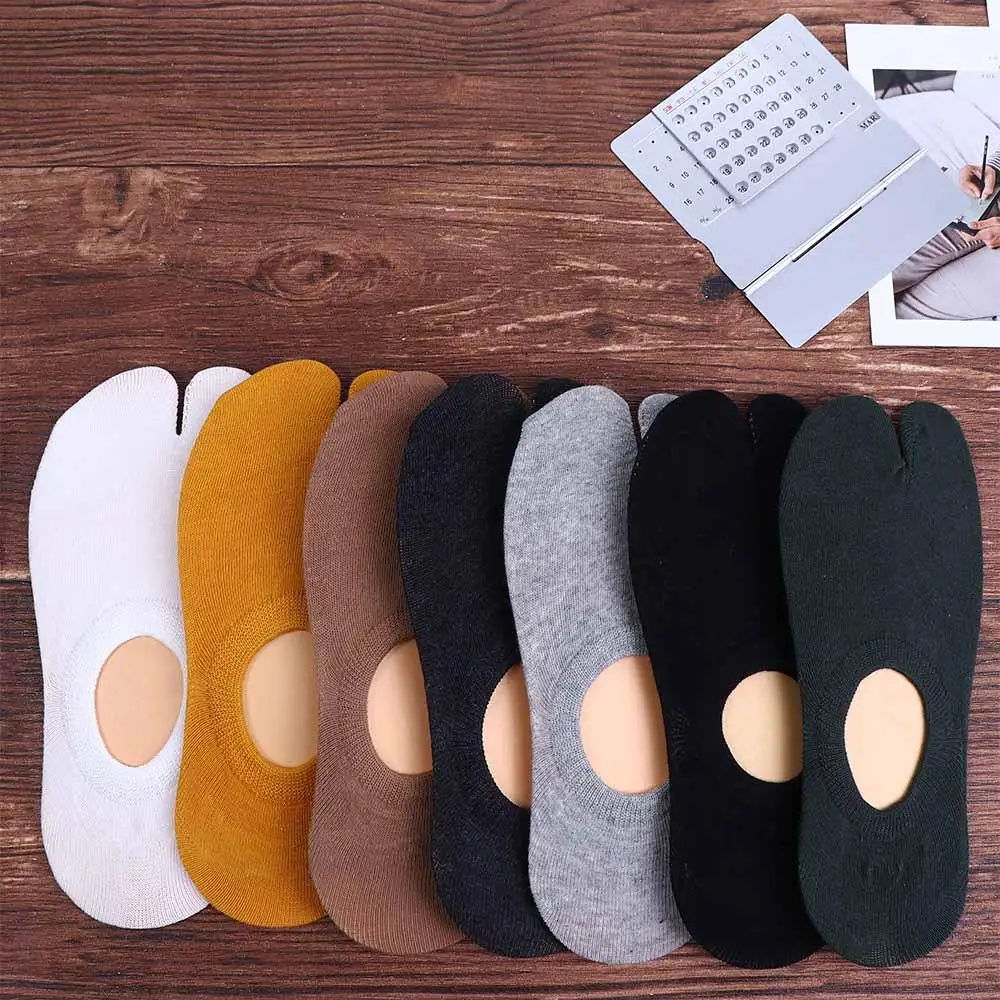 كيمونو بسيط النساء القطن الرجال النمط الياباني اثنين إصبع الجوارب الجوارب أنبوب قصير سبليت تو الجوارب