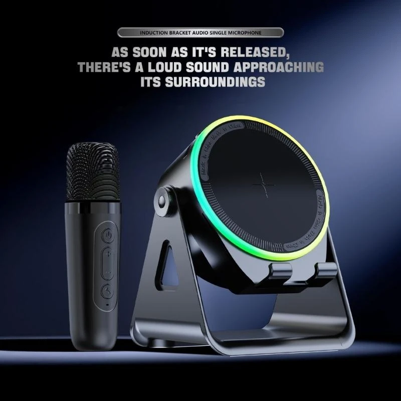 

Bluetooth-совместимый динамик 5.0, магнитное крепление для телефона, встроенный микрофон для воспроизведения музыки и создания