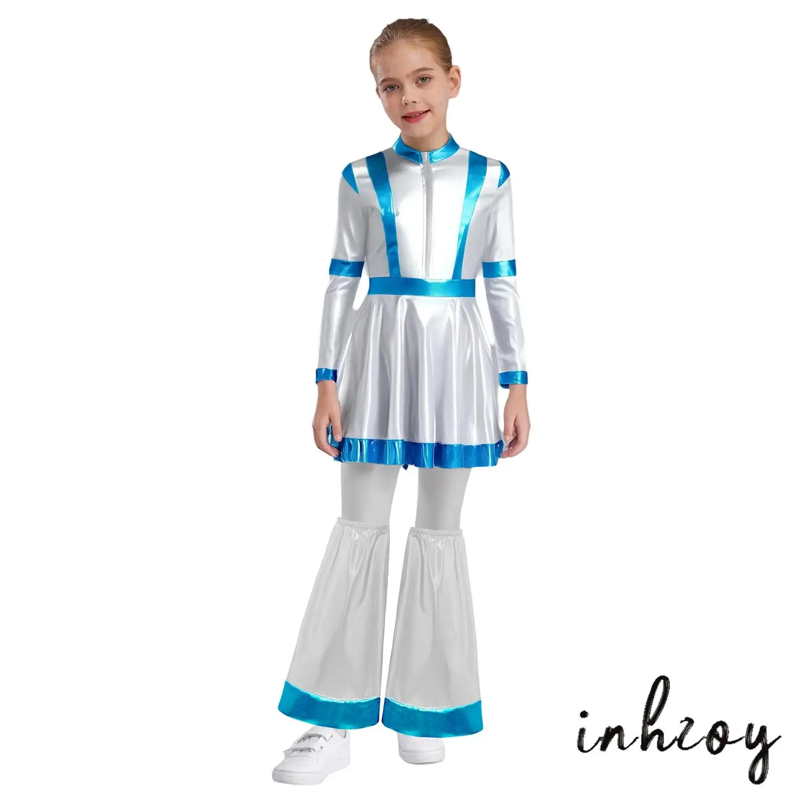 

Luminous Galaxy Explorer Outfit for Girls Futuristic Alien Cosplay Costume with Leg Covers for Halloween Events And Stage Shows