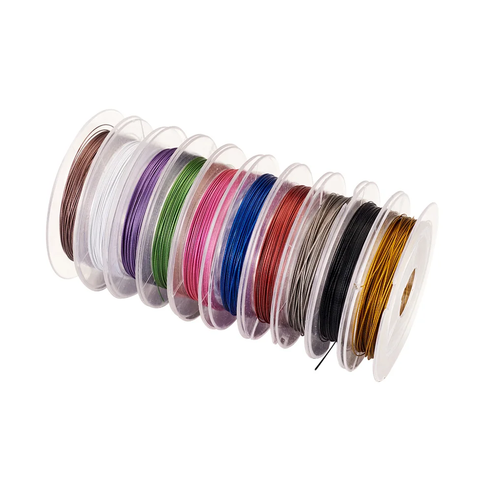 10 Rolls Tail Wire Nylon Coated Stainless Steel Wire Beading Rope Wire For DIY Bracelet Necklace Crafts Jewelry Making