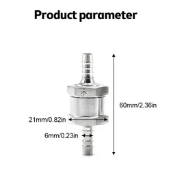 Petrol Fuel Line Way Fuel Check Valve Aluminium Anti-corrosion For Carburetor Non Return For Inhibiting Backflow