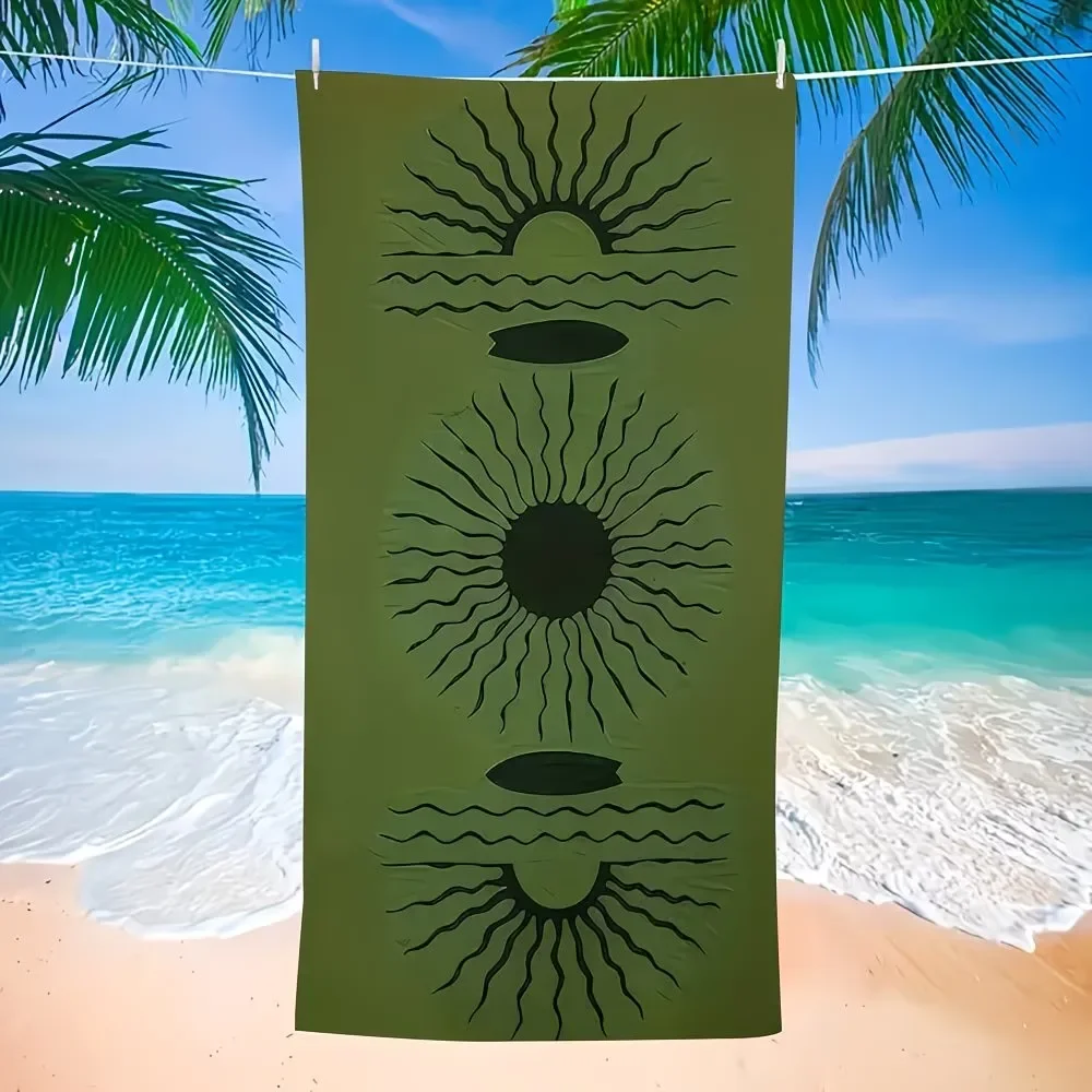 Large Minimalist Sun Beach Towel Oversized Aesthetic Wave Pool Blanket Huge Bath Towels Yoga Gym Picnic Mat Fast Dry Sun Wrap