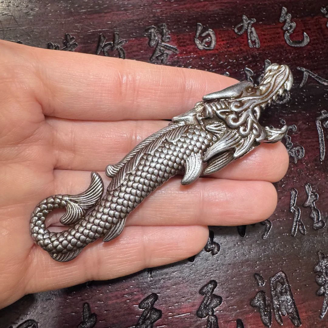 Pure iron solid fish dragon pendant retro sky iron hand handle creative decorative ornament Guochao Chinese style bottle opener