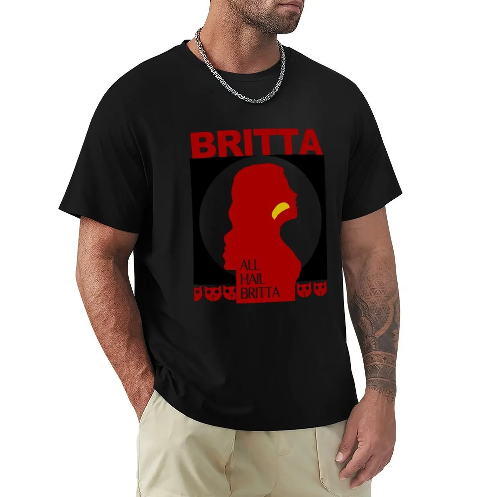 All Hail Britta! T-Shirt anime tshirt boys whites mens white t shirts