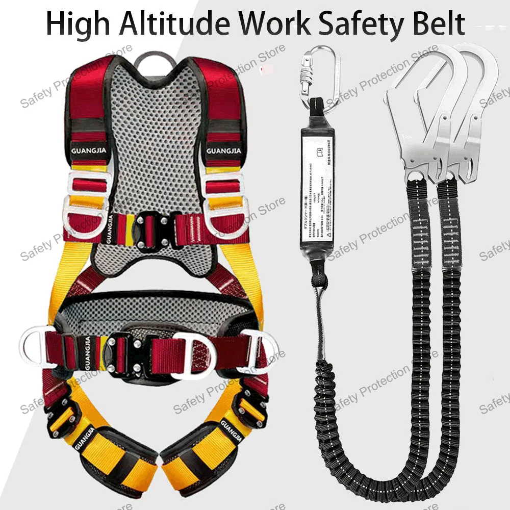 Five-point High Altitude Work Safety Harness Full Body Safety Belt Safety Rope Outdoor Climbing Construction Protect Equipment