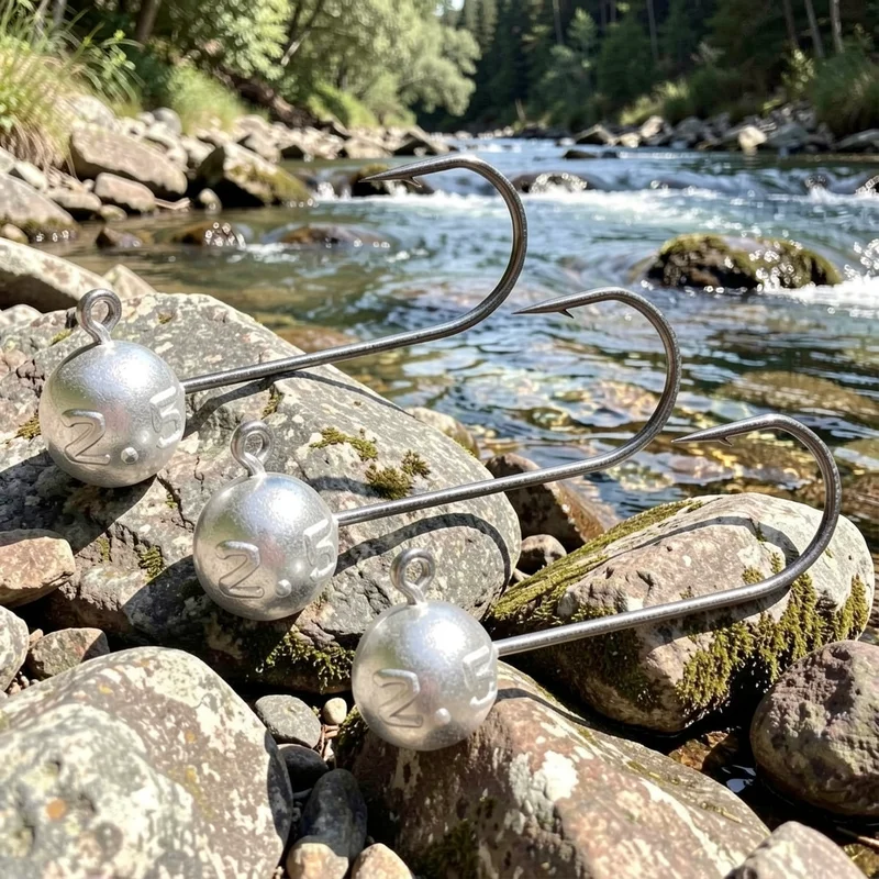 

30 Pieces Jig Head Fishing Hooks Weights Lead Jigheads for Soft Worm Lures Carp Trout Bass Fishing