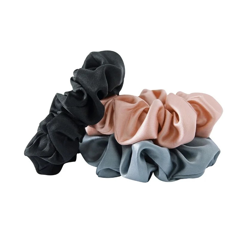 

100% Pure Mulberry Silk Large Scrunchies Hair Bands Gum Elastics Women Girls ladies Hair Accessories Ties 19 Momme 3.5CM 1pc