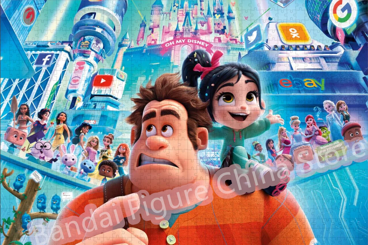 Ralph Breaks The Internet!anime Print Puzzle 300/500/1000 Pieces Disney Cartoon Movies Diy Jigsaw Puzzle Creativity Imagine Toys