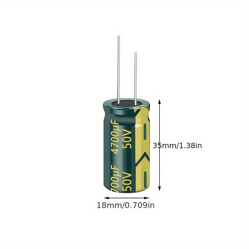 2PCS high-frequency aluminum electrolytic capacitors 4700UF 50V 18x35mm low impedance,suitable for displays, game consoles