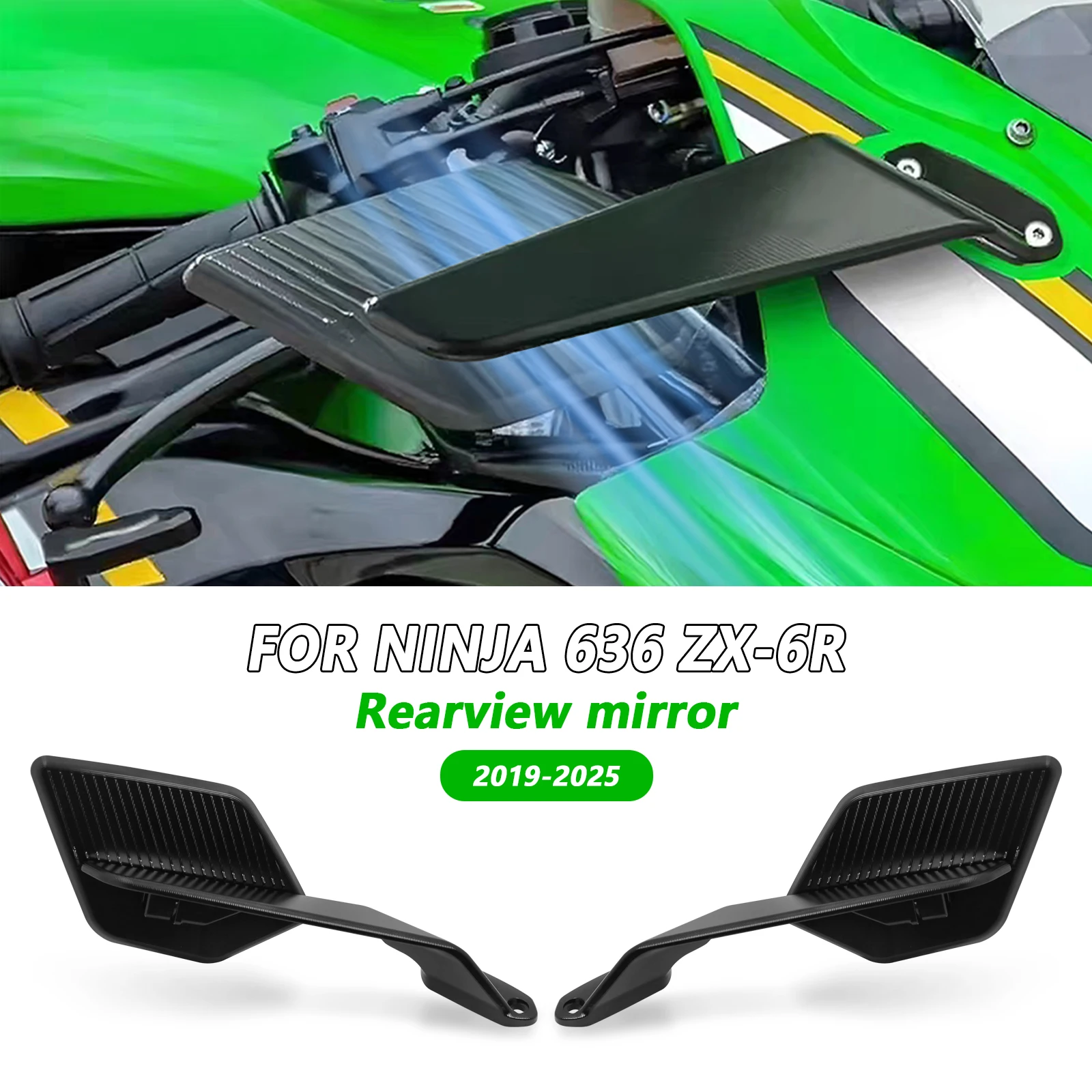 

Side Mirror Motorcycle Mirror rearview blade-type rearview mirrors Rear Vew Mirrors For Kawasaki ZX6R ZX636 2019-2023 2024 2025