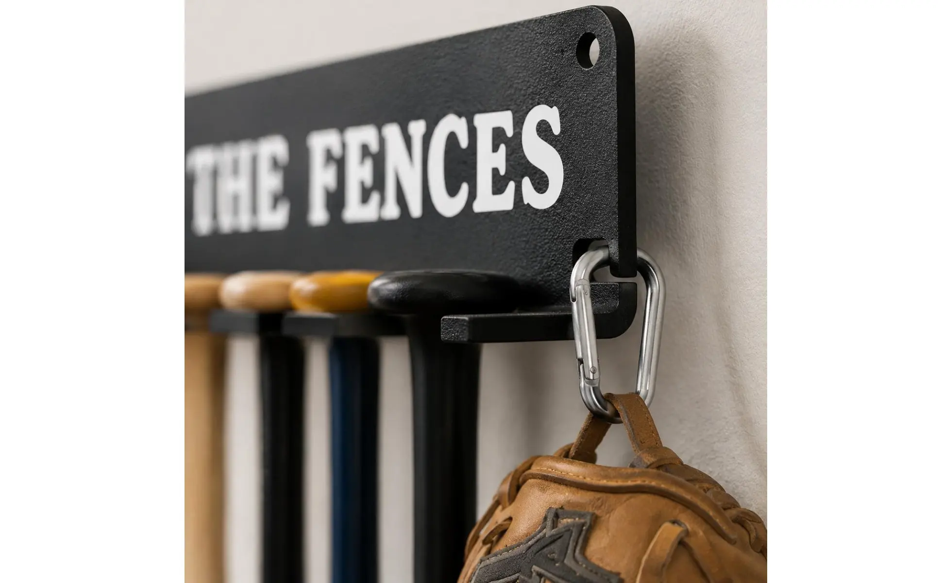 14 Bats 14 Sports Equipment Storage Rack Carabiner Hook Wall Mount Sports Equipment Rack Metal Construction Space Saving
