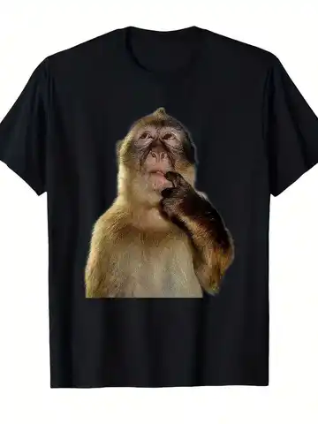 Funny Monkey Meme T-Shirt - Featuring The Classic Thinking Monkey And Thumbs-Up Donkey Designs