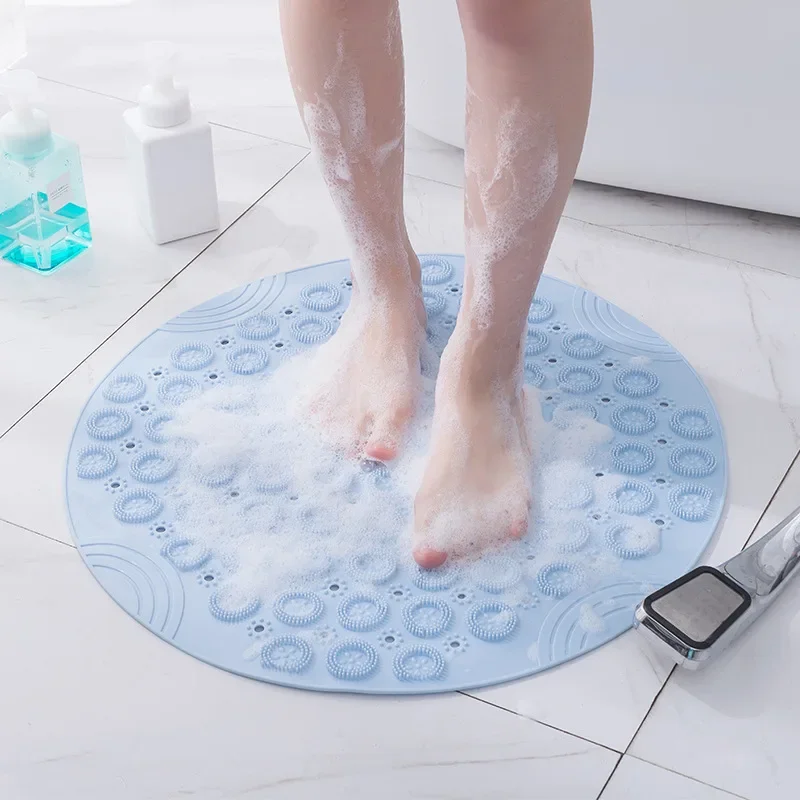 Water Drainage Quick-drying Suction Cup Pad Bathroom Foot Massage Mat Premium TPR Anti-slip Bath Mat Shower Room