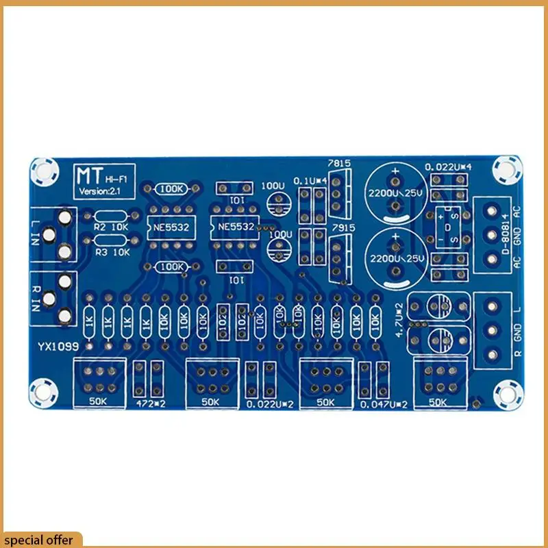 A68Z Amplifier NE5532 Preamp Preamplifier Volume Tone Control Finished Board Treble Midrange Bass EQ DIY Dual AC 12V - 18V