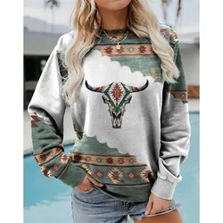 European And American National Style Hoodie 3d Printed Women Fashion Sweatshirts Women's Casual Tops Oversized Pullover Clothing