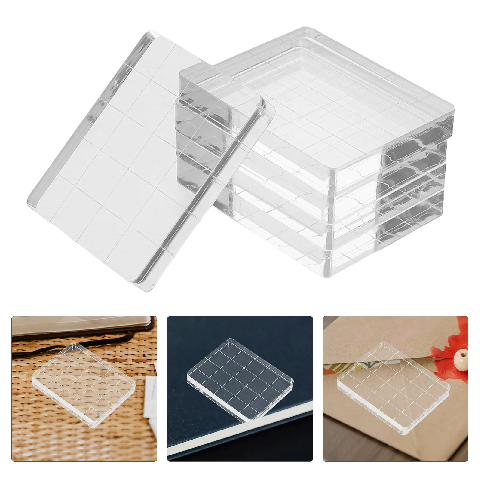 

5Pcs Clear Acrylic Stamp Blocks for Scrapbooking Card Making DIY Crafts Creative Stamping Supplies Ink Stamps for Crafting