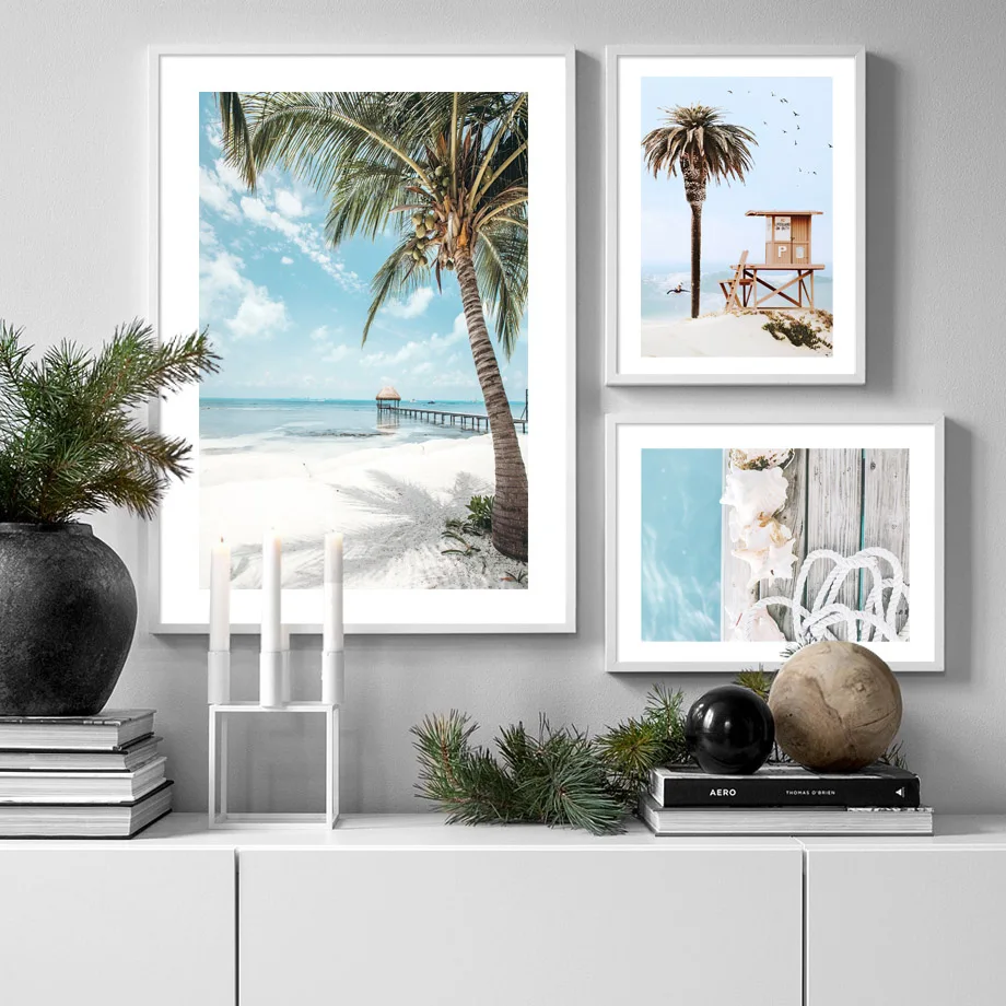 Venice Beach Cabin Van Surf Conch Pigeon Wall Art Aesthetics Print Canvas Painting Posters for Living Room Modern Home Decor