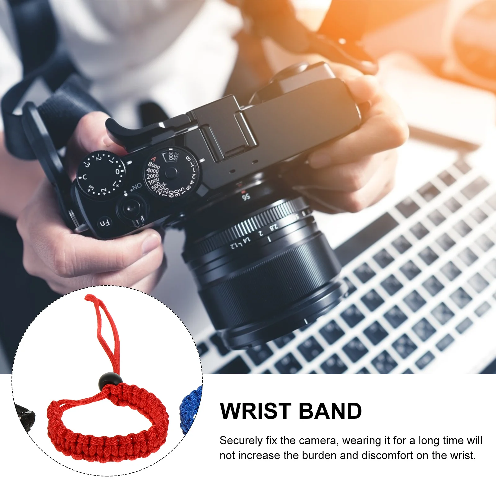 3 قطعة سوار معصم بقاء قابل للتعديل حزام معصم الكاميرا متعدد الوظائف في الهواء الطلق حبل اليد لمصباح الكاميرا