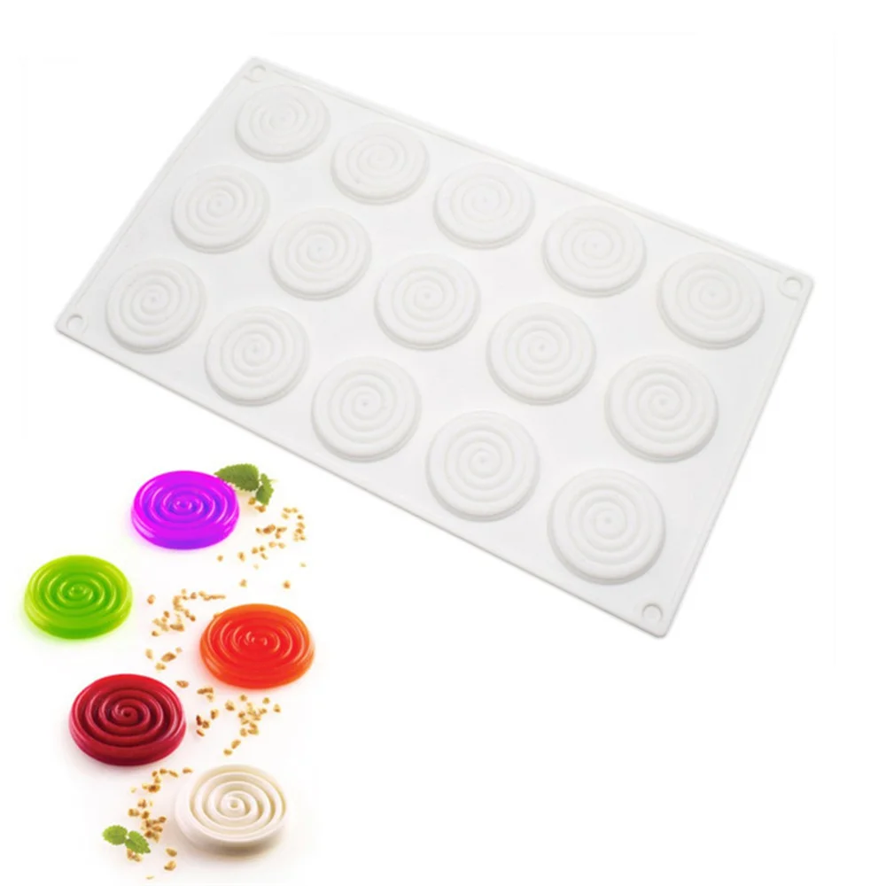 2/6/15 Holes Spiral Shape Silicone Mold 3D Cake Moulds Mousse For Ice Creams Chocolate Pastry Bakeware Dessert Art Pan Cake Mold