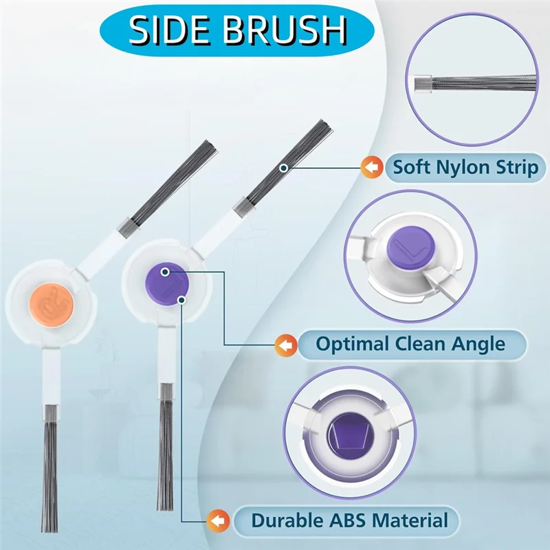 【Minimalist】Replacement Kit Roller Brush, HEPA Filters, And Side Brushes For Narwal Freo Robot Vacuum Durable Accessories Set