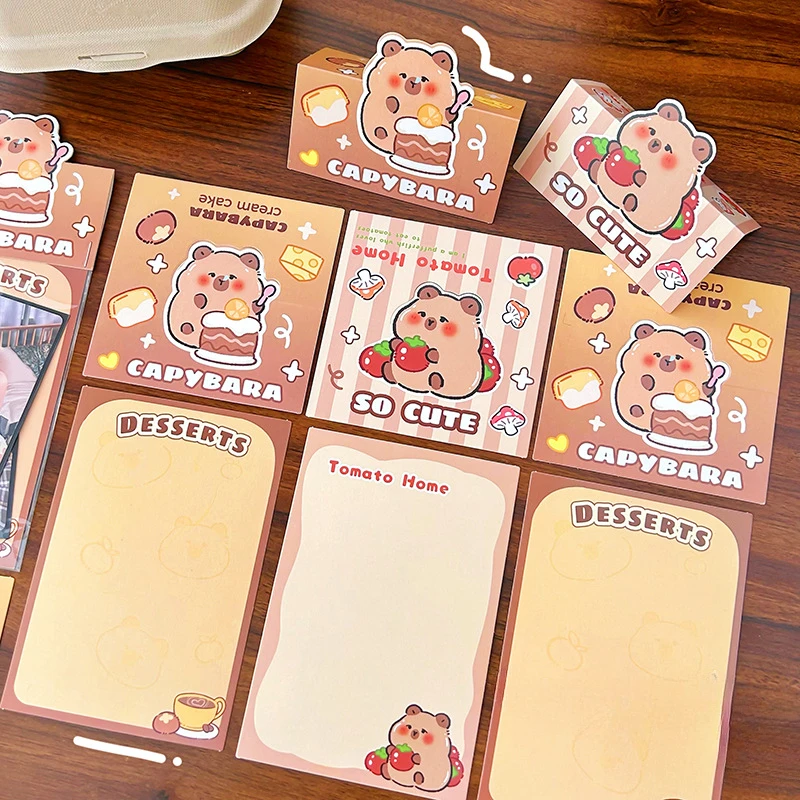 Imagem -02 - Capivara Kpop Photo Card Desenhos Animados Bonitos Cartão 3d Head Card Kawaii Gift Packaging Materiais de Embalagem Faça Você Mesmo Voltar Novas Tendências 10 Pcs