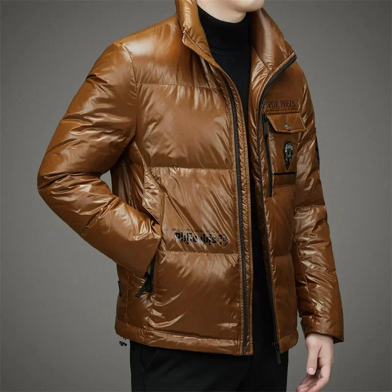 Men's Winter Down Jacket Bright Man Duck Lightweight Padding Designer Clothes Men Casual Sack Coat