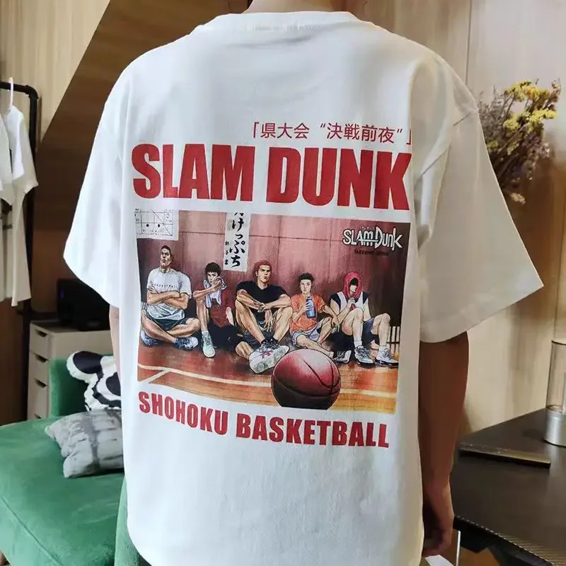 Slam Dunk Printed Men's T-Shirt Cotton Casual O-Neck Short Sleeve Summer Anime Streetwear Oversize Shohoku basketball Tees Tops