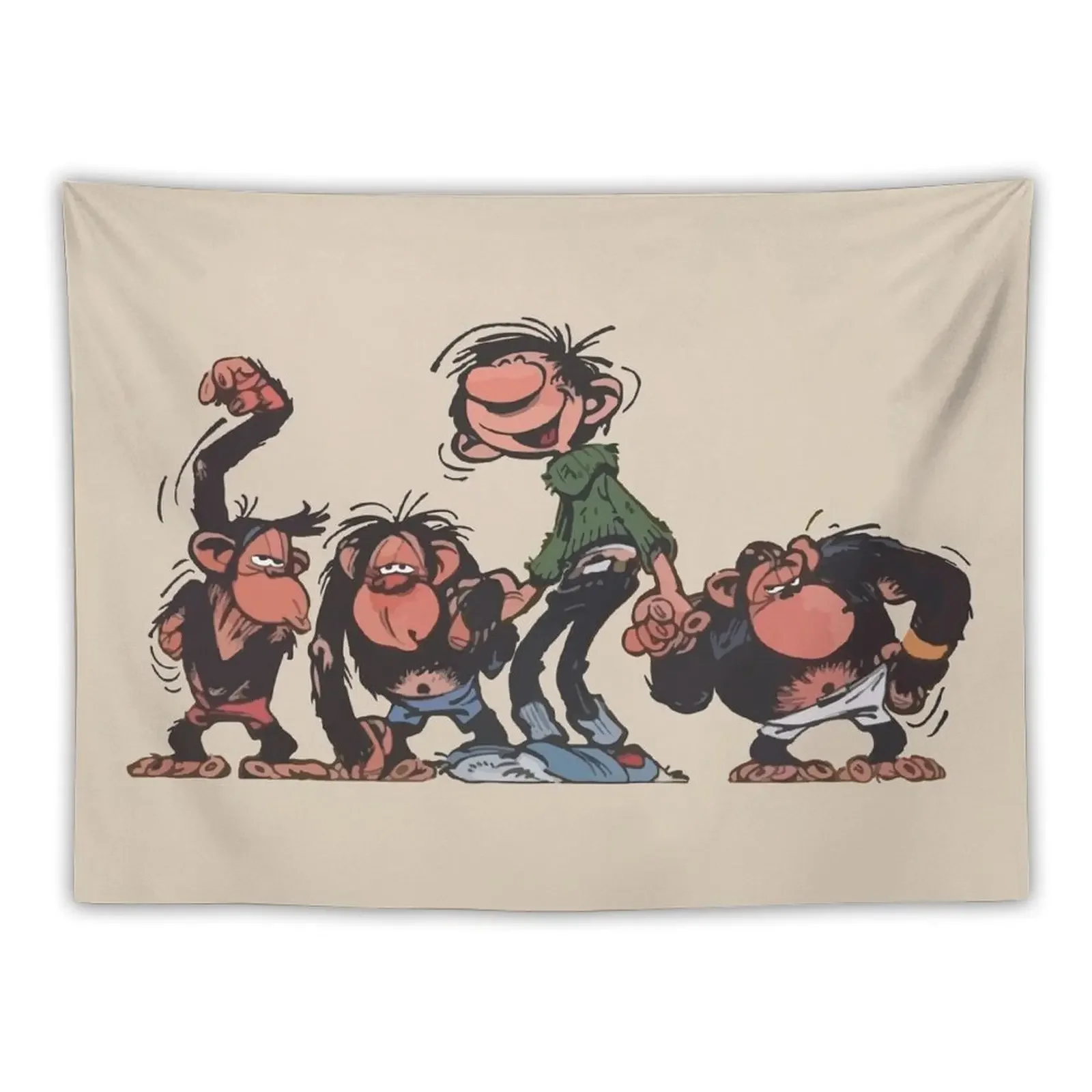 Gaston Goof with Monkeys Tapestry Room Decor Funny Wallpaper Tapestry