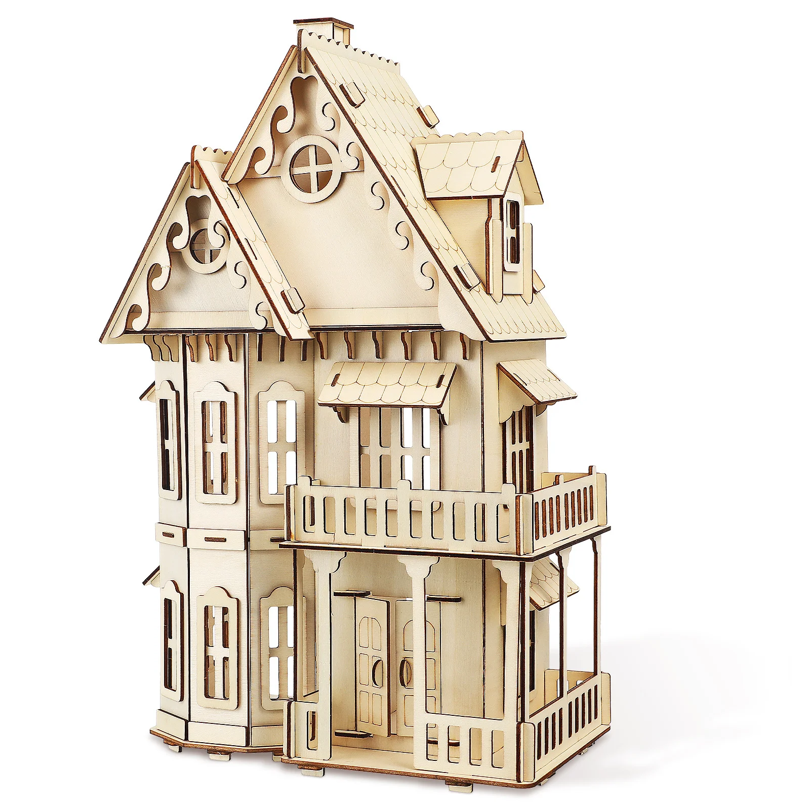 

3D Wooden House Puzzle Gothic Villa Assembly Kit for Adults Challenging Creative Birthday Halloween Gift Home Decor