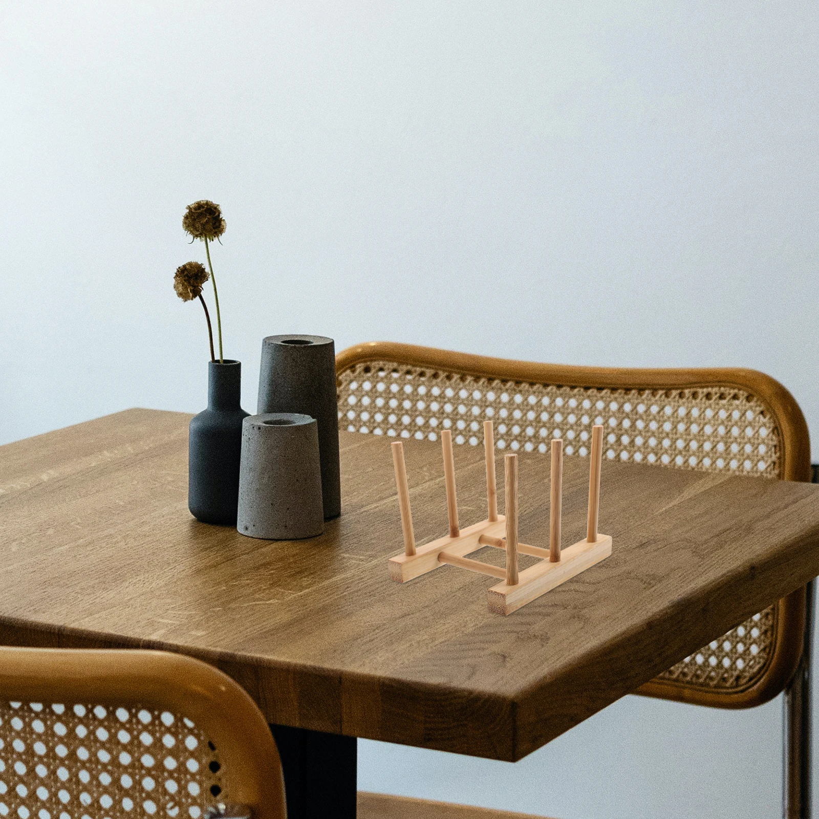 

2pcs Bamboo Cup Holder Rack Mug Drying Tree Stand Drainer Organizer Bottle Racks Practical Kitchen Storage Solutions