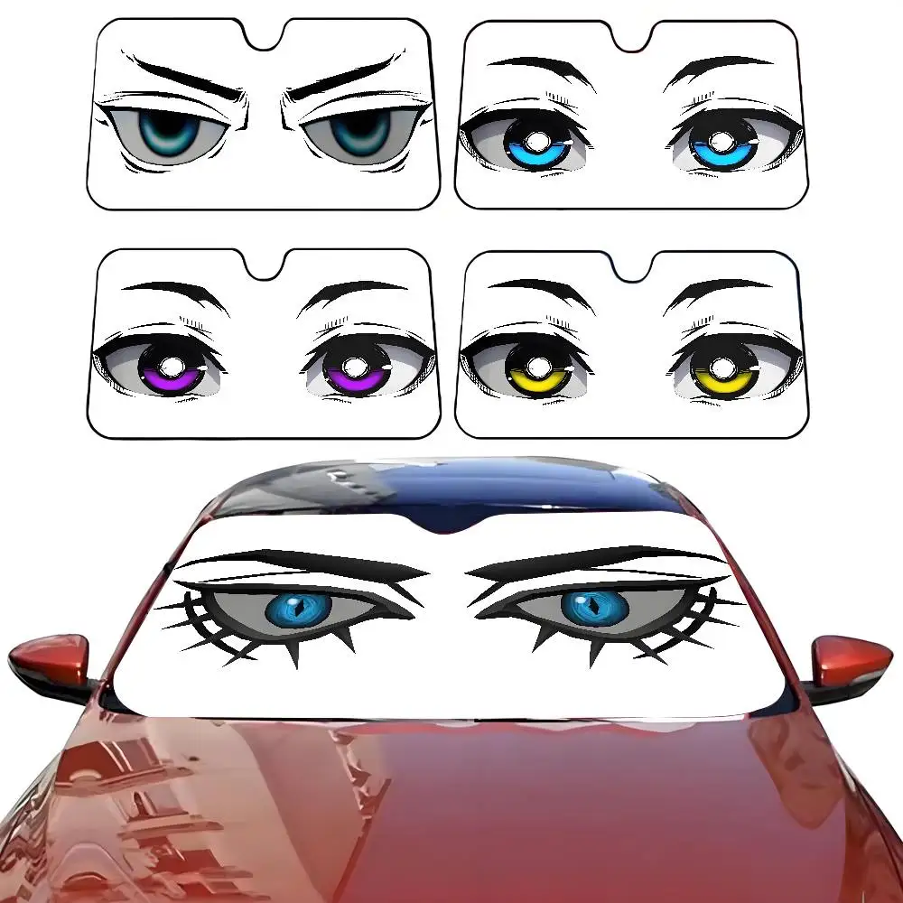 

Anime Annoyed Eyes Blue colorful Car SunShade Parasol Car Windshield Sun Shade UV Protection and Interior Cooler