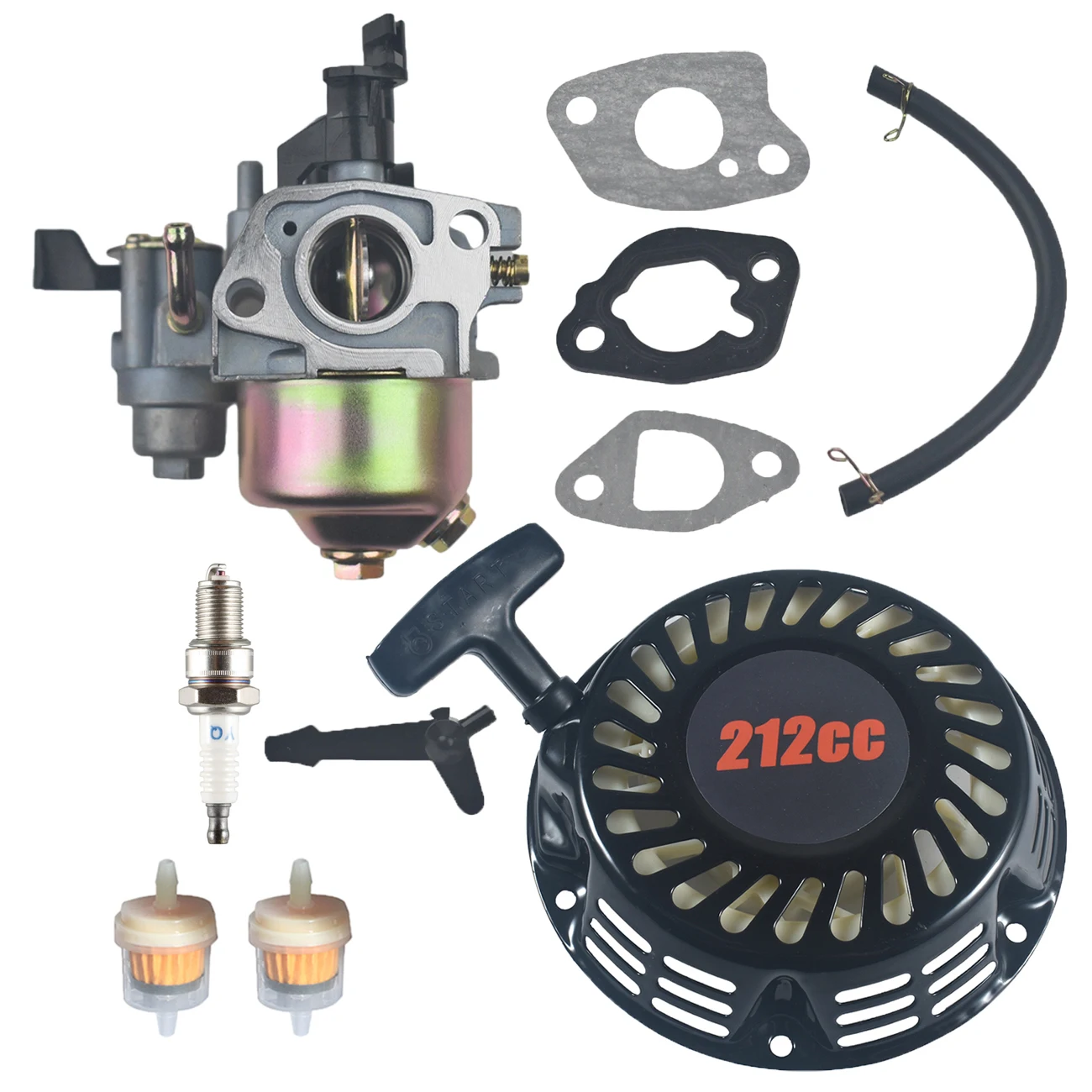 Carburetor Carb With Pull Recoil Starter Kit For Predator 212cc 196cc 6.5HP Baja Massimo MB165 MB200 Mini Bike