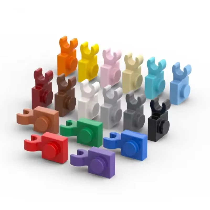 20 peças moc 61252/6019 placa especial 1x1 com clipe diy blocos de construção criativo empilhamento tijolos brinquedos educativos para crianças