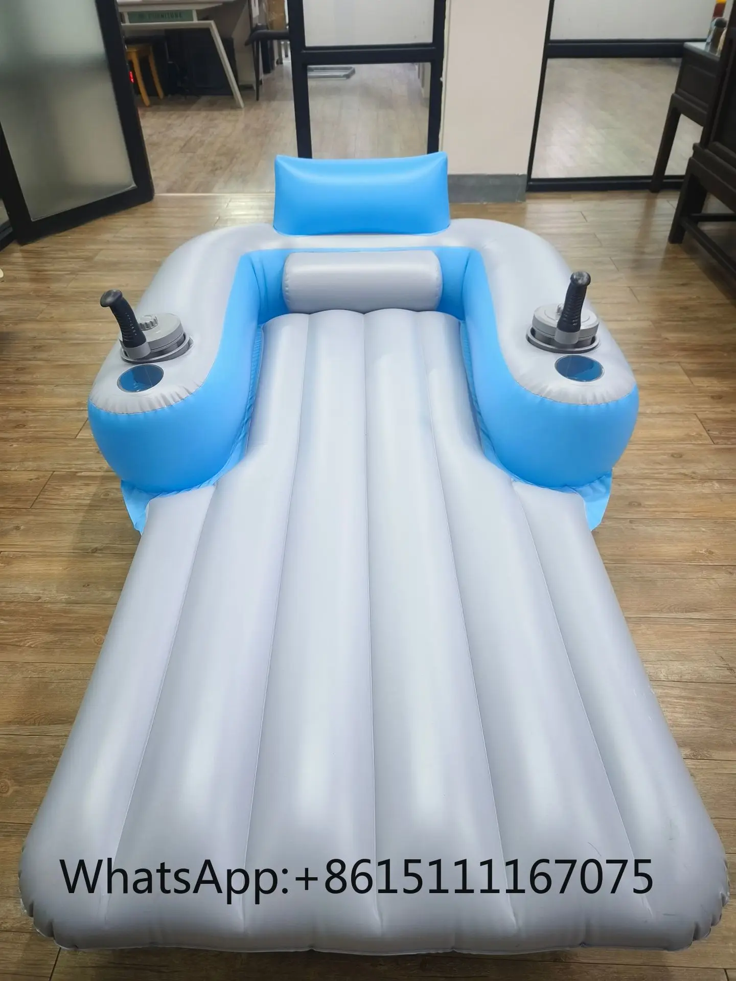 Foldable Electric Inflatable Water Float with Built-in Propeller Motor Backrest Swimming Lounger for Pool Outdoor Water Use