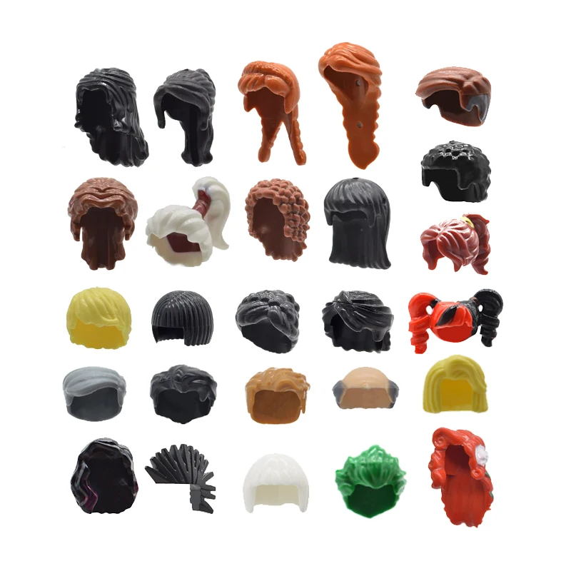 10 PCs/Lot MOC Hairs Building Blocks Toys for Brick Figures DIY Accessories Man Woman Girl Boy