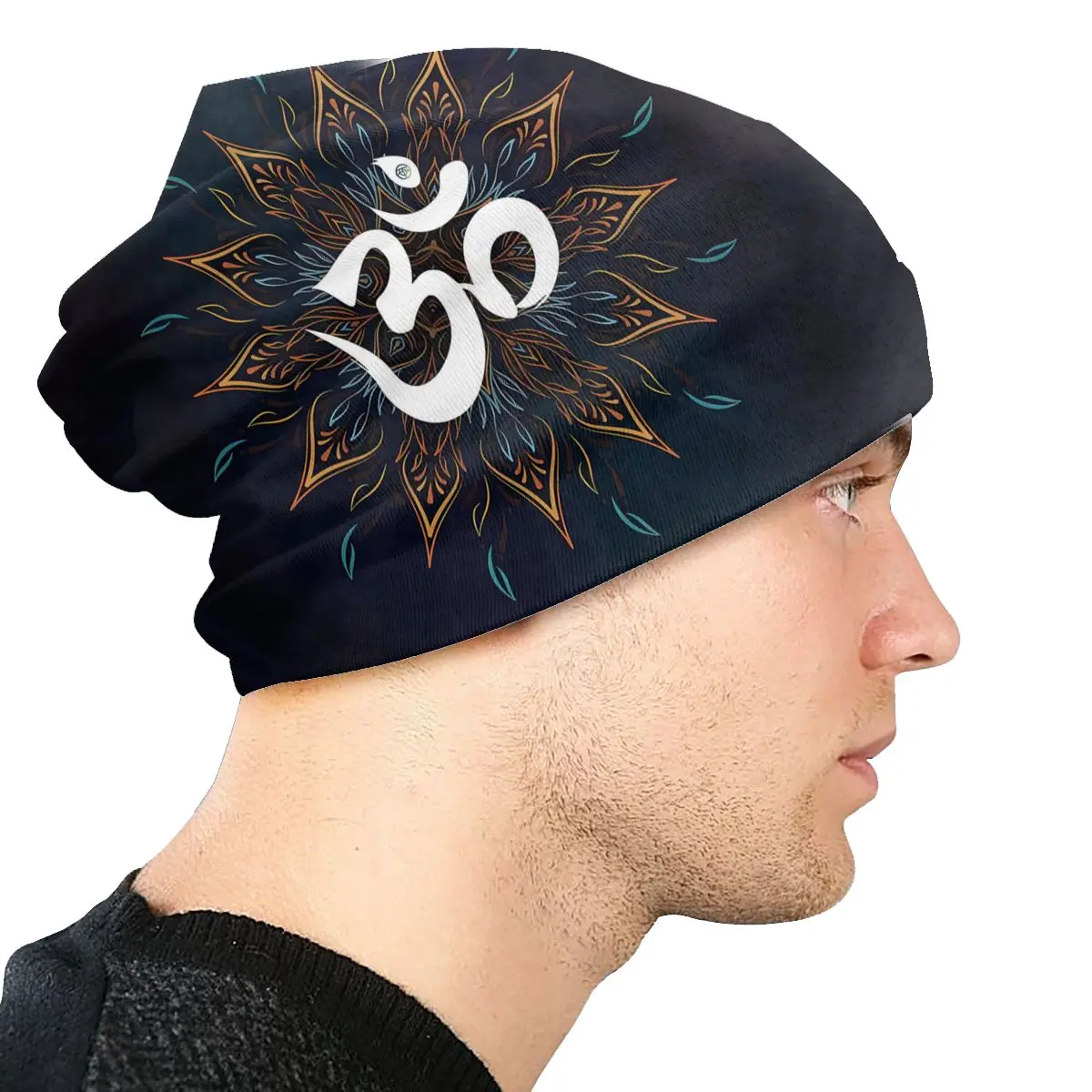 Skullies Beanies Caps for Men and Women, Leaves Om Thin Hat, Hip Hop Ski Cap, Autumn, Spring Bonnet Hats