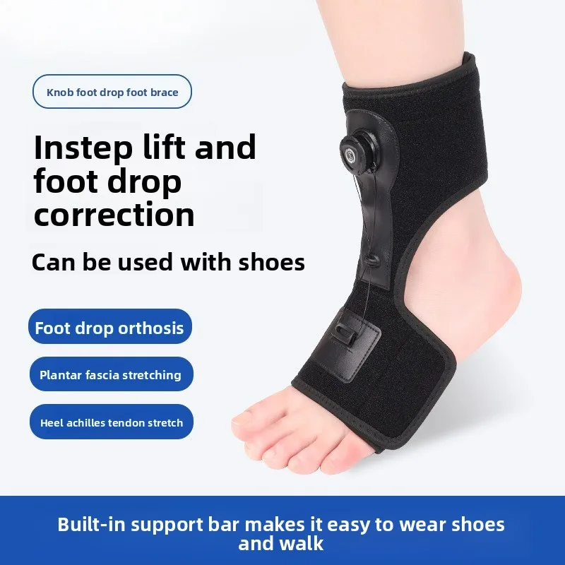 Knob Tension Foot Support Corrector for Foot Drop, Ankle Brace, Adjustable, Breathable, Anti-slip, Suitable for Night Use