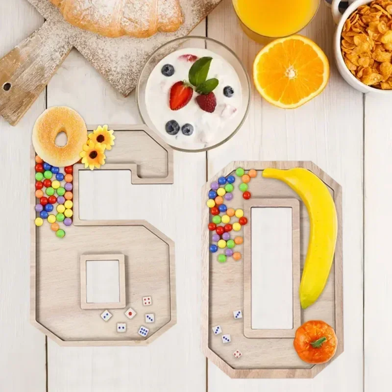 new model wooden number charcuterie board large,fillable serving tray for baby birthday party food,decorative home decor platter