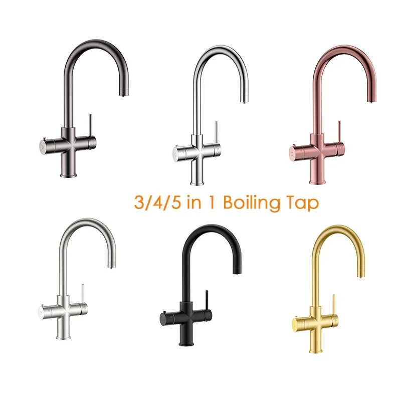 3 4 5 In One Boiling Water Tap Hot Cold Water Boiled Chilled Sparkling Instant Hot Water Tap Undersink Kitchen Filtered Faucet