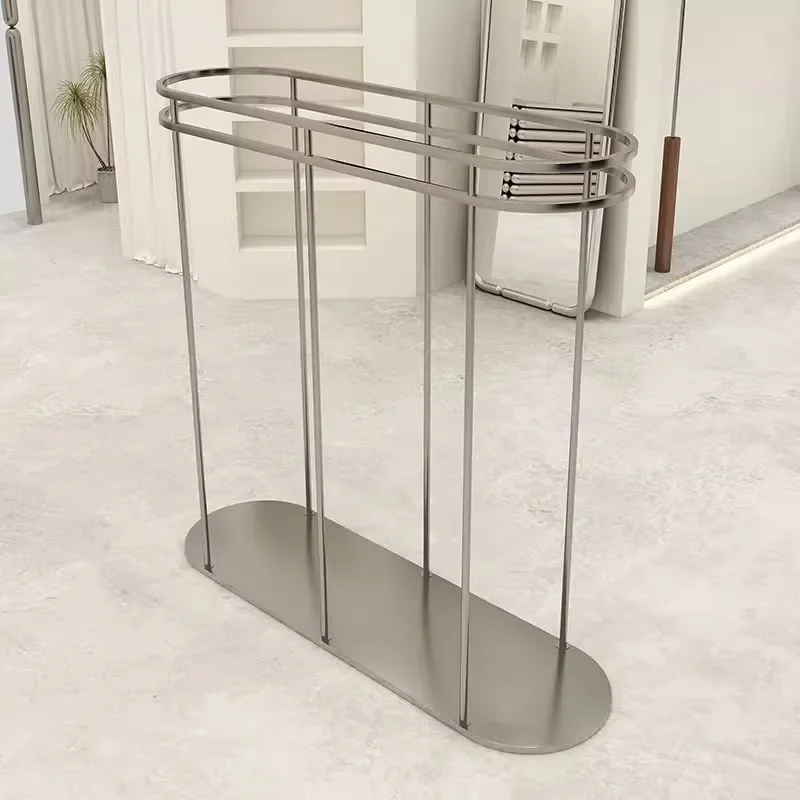 

Clothing store display rack, oval double-row middle island rack, simple women's clothing store special floor-to-ceiling display