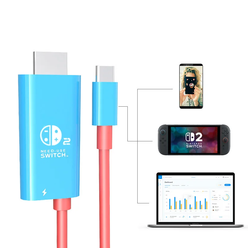 HDMI Adapter Cable for Nintendo Switch 2 4K@60Hz PD 100W Portable Travel TV Connector Cord for Switch OLED