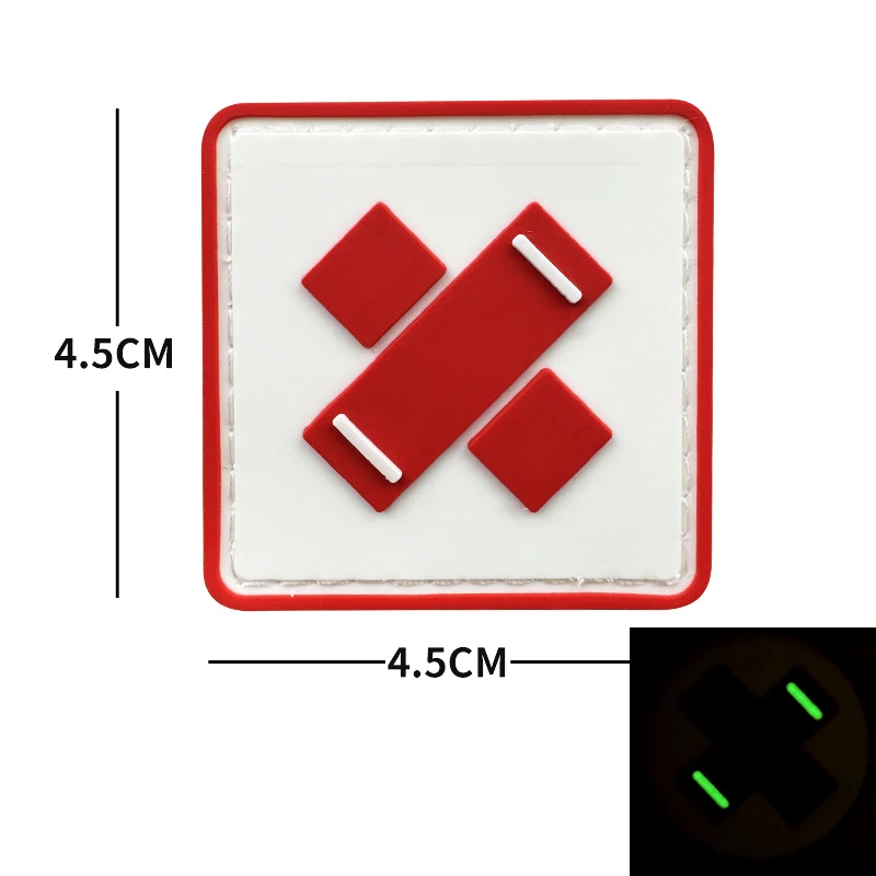 Red Cross Emblem 3D PVC Tactical Patch Hook Backing Attachments for Outdoor Backpack Rubber Medical Badge Rescue Gear Wholesale