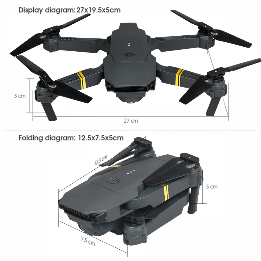 Drone E88/E58 4k Wide-angle HD Camera WiFi FPV Height Hold Foldable RC Quadrotor Helicopter Dual Camera Children\'s Toys