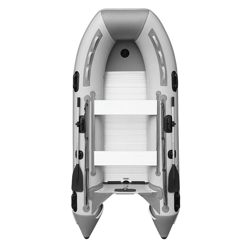 Gray King Kong assault boat aluminum alloy V-bottom rubber boat, hard bottom fishing boat patrol rescue inflatable boat