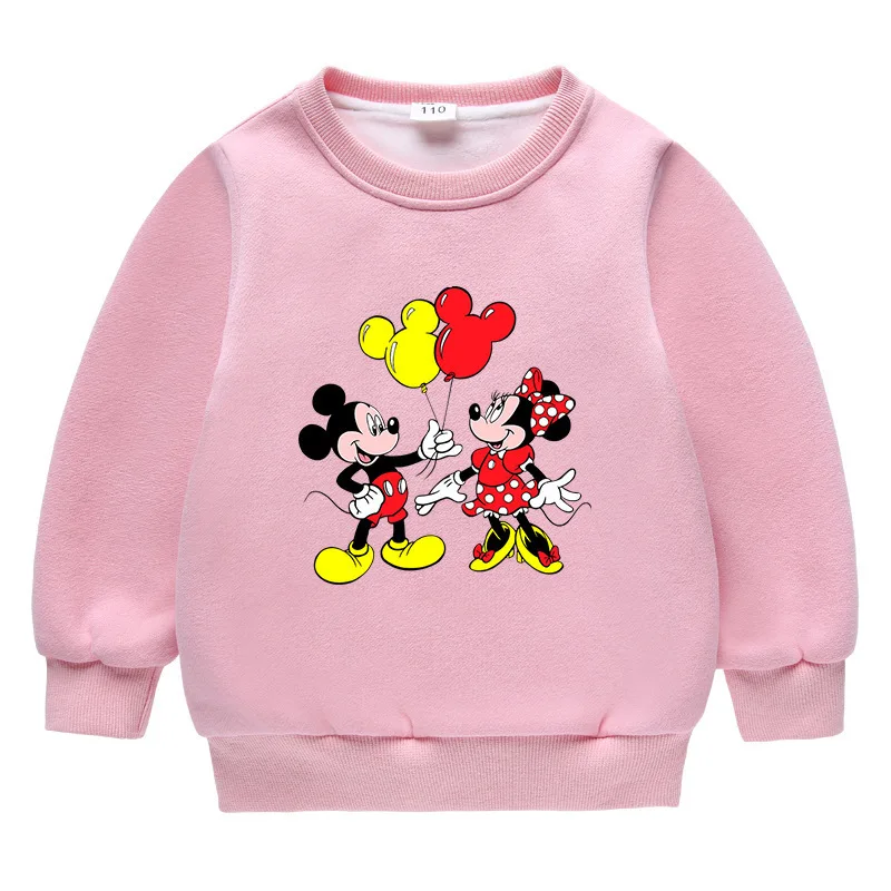 MINISO Disney Mickey Mouse and Donald Duck Autumn and Winter New Children's Clothing Cold-proof Fleece Sweatshirt Thickened