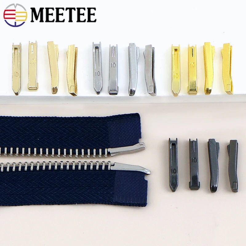 10/20/30Sets 3#5#8#10# Metal Zips Retainer Zipper Stopper for Garment Zip Slider Non-Slip Fix Repair Kits Hardware Accessories