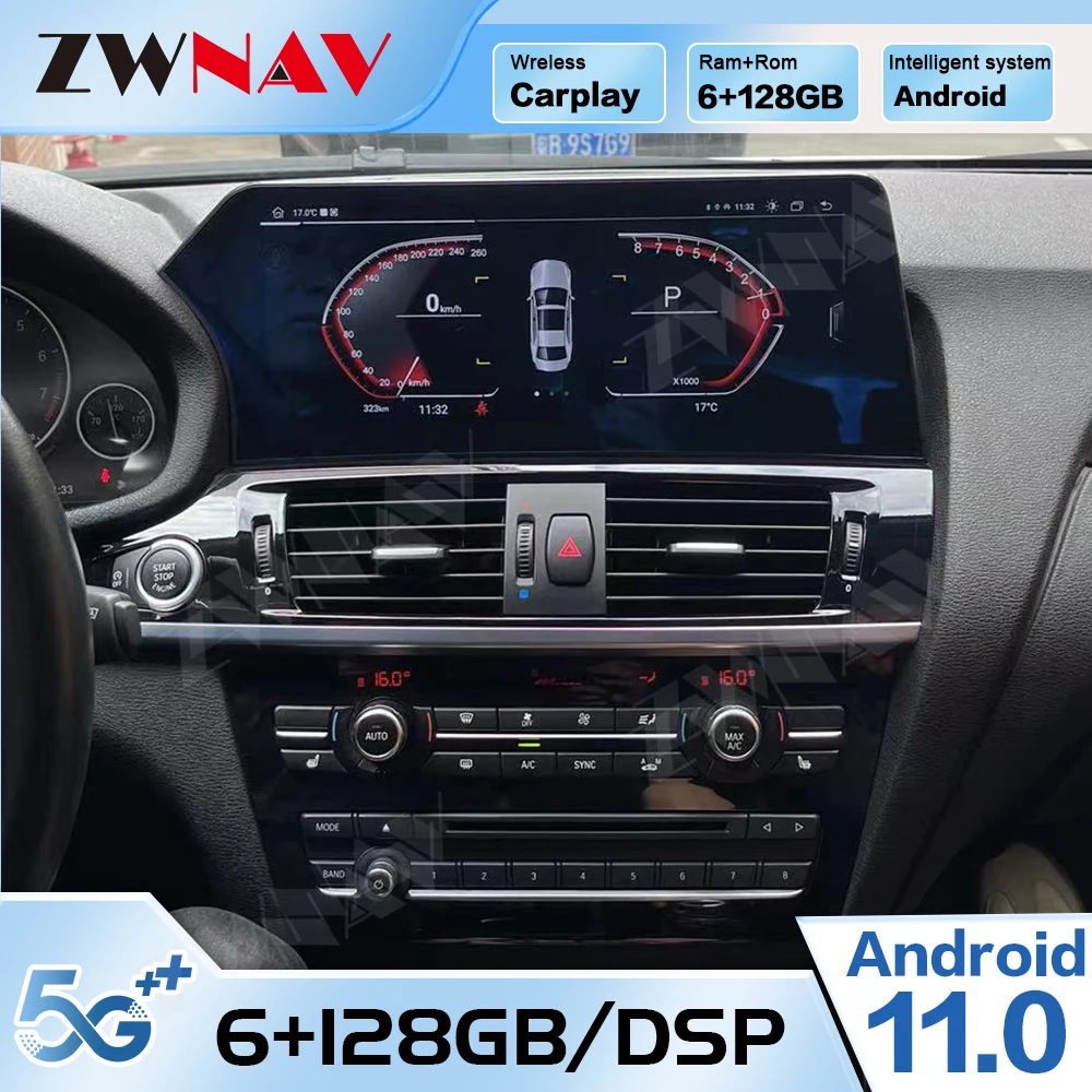 

For BMW X3 F25 X4 F26 2011 2012 2013 2014 2015 2016 2017 2018 Car Radio Video Android 11 Players 8G+256GB 2 Din Stereo Receiver