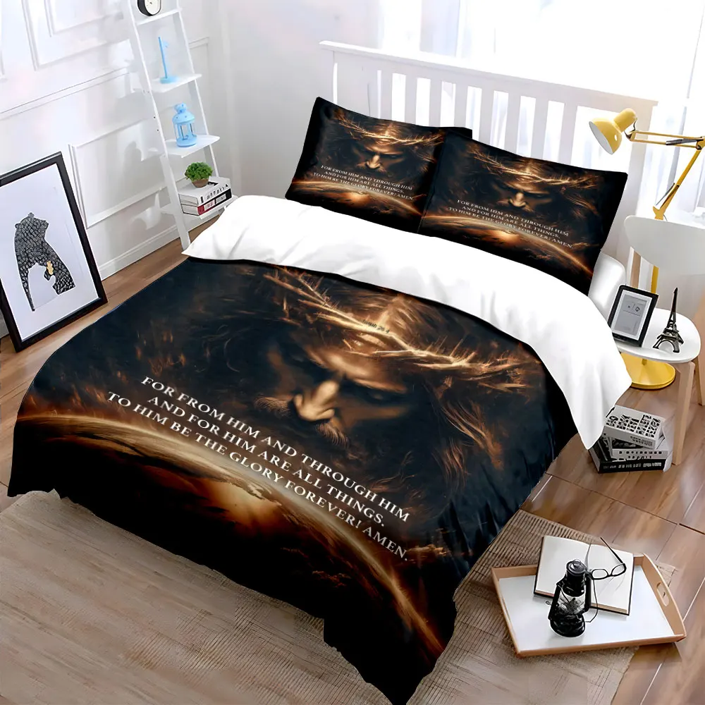 "Elegant Three-Piece Set for Serenity"  kid's and adults' bedroom decor, Exquisite three-piece bedding set gift