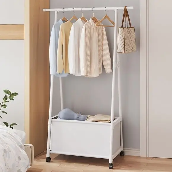 Simple moving hanger, cost-effective bag hanger, dressing room hanger, sturdy iron shelf, clothing store storage hanger, one-room studio